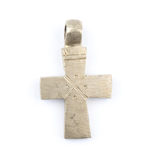 Brass Engraved Ethiopian Cross Pendant (Mini X) - The Bead Chest