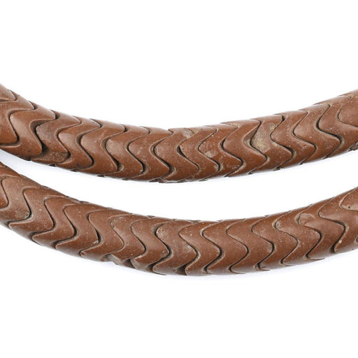 Brown Glass Snake Beads (9mm) - The Bead Chest