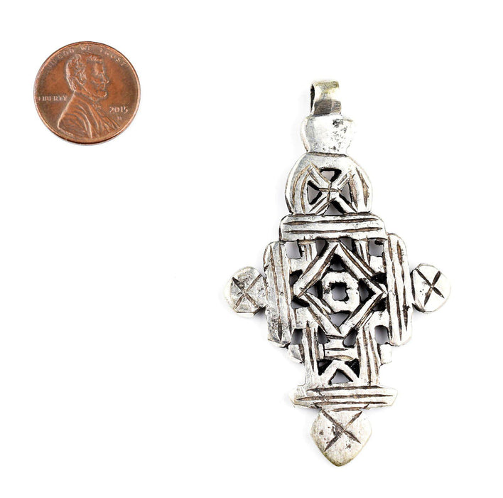 Silver Ethiopian Coptic Cross (Medium) - The Bead Chest