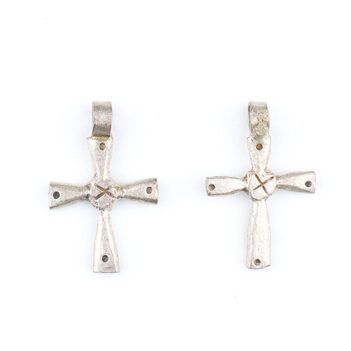 Small Silver Ethiopian Dotted Cross Pendants (Set of 2) - The Bead Chest