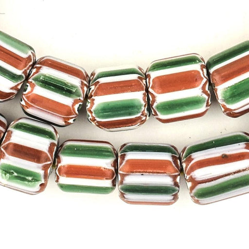 Candycane Nepal Chevron Beads (12x12mm) - The Bead Chest