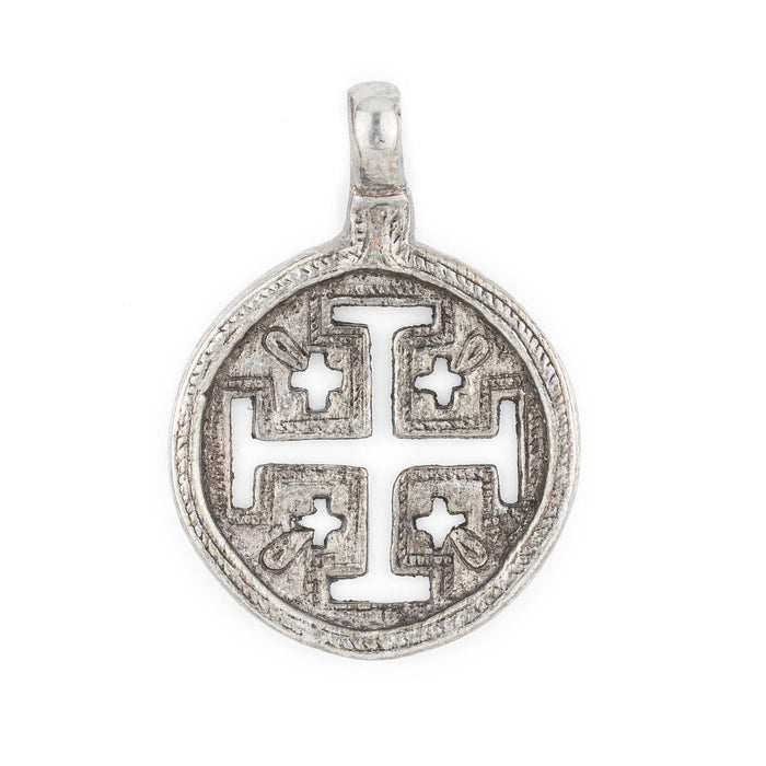 Jerusalem Ethiopian Silver Cross Pendant (70x50mm) - The Bead Chest