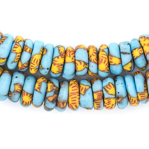 Fire and Water Fused Rondelle Recycled Glass Beads (11mm) - The Bead Chest