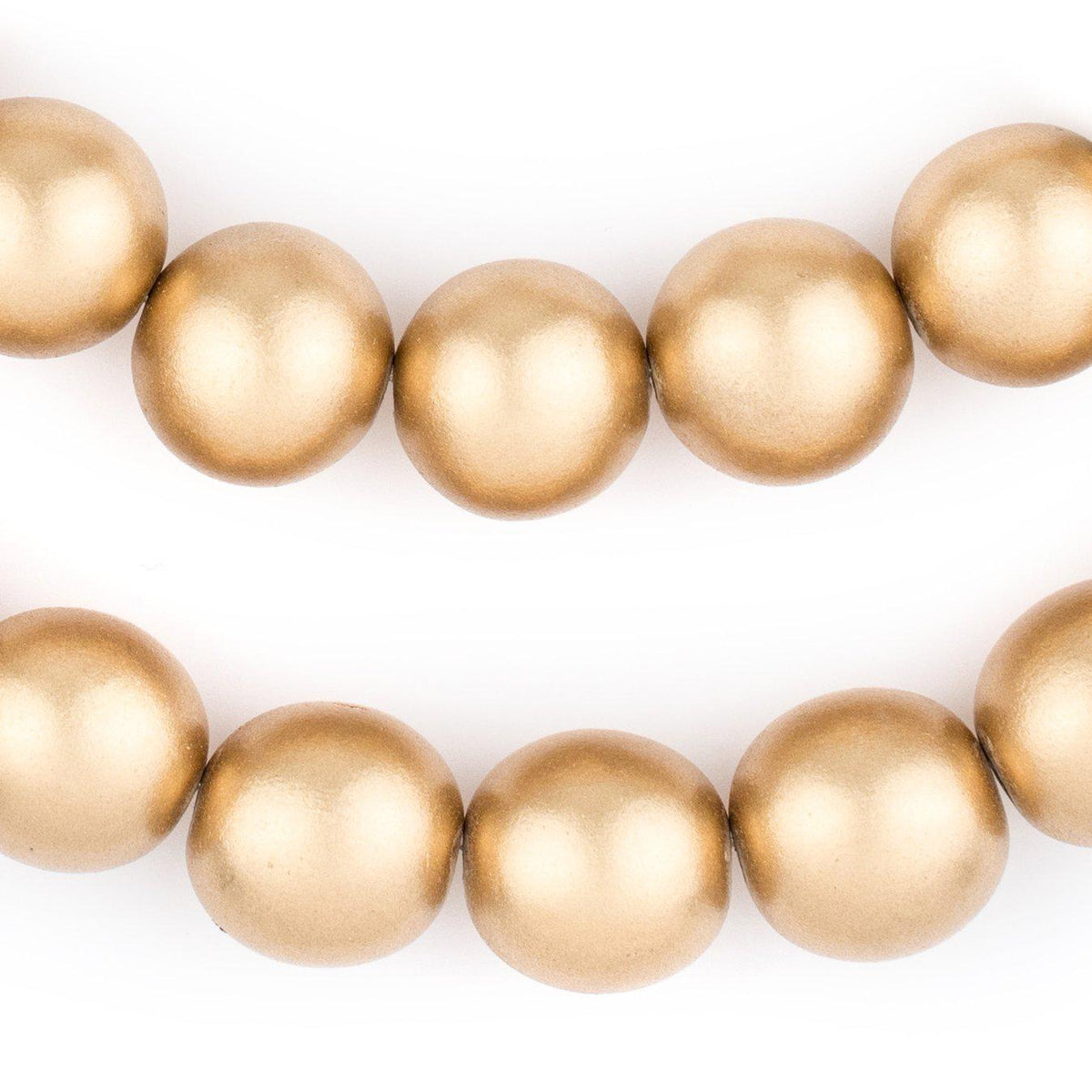 White Wood Big Bead Bracelet with Gold Geometric Bead and Spacers  20mm-Wholesale