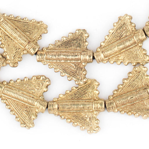 Brass Triangular Baule Beads (27x26mm) - The Bead Chest
