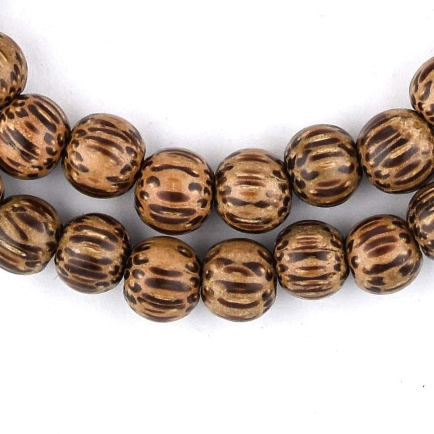Round Natural Palm Wood Beads (8mm) — The Bead Chest