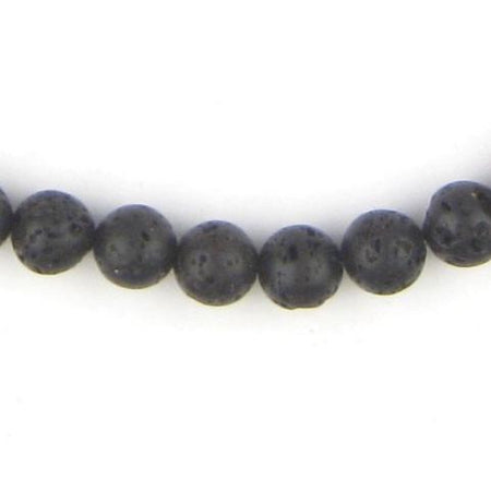 Charcoal Black Volcanic Lava Stone Beads (8mm) — The Bead Chest