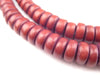 Cherry Red Disk Wood Beads (8mm) - The Bead Chest