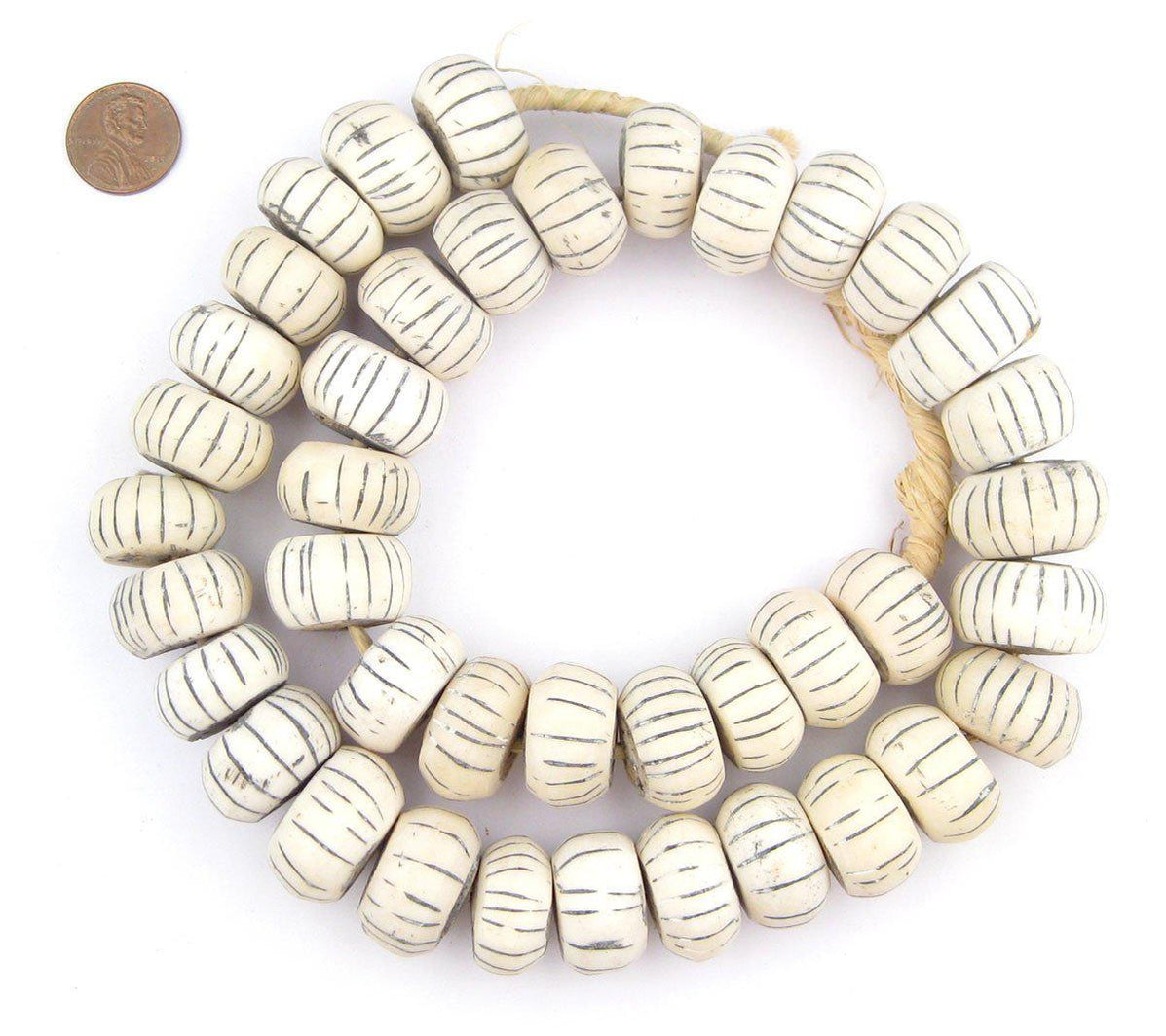 Watermelon Carved Bone Beads Large — The Bead Chest 8406