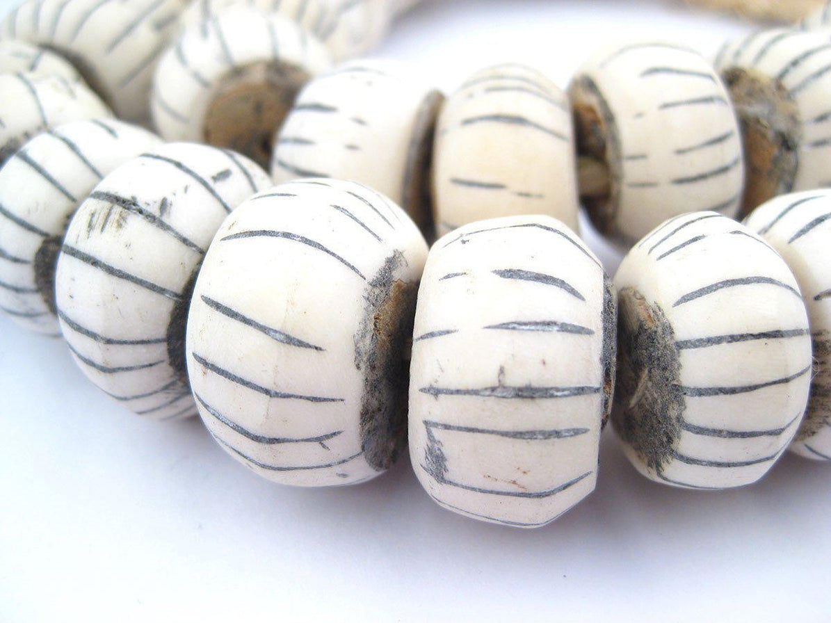 Watermelon Carved Bone Beads Large — The Bead Chest 7226