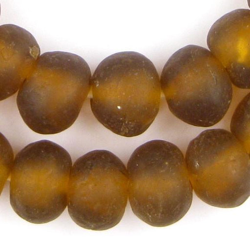 Jumbo Amber Recycled Glass Beads (23mm) - The Bead Chest