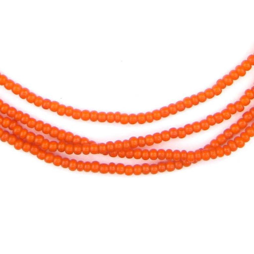 Tiny Orange White Heart Beads (2mm) - The Bead Chest