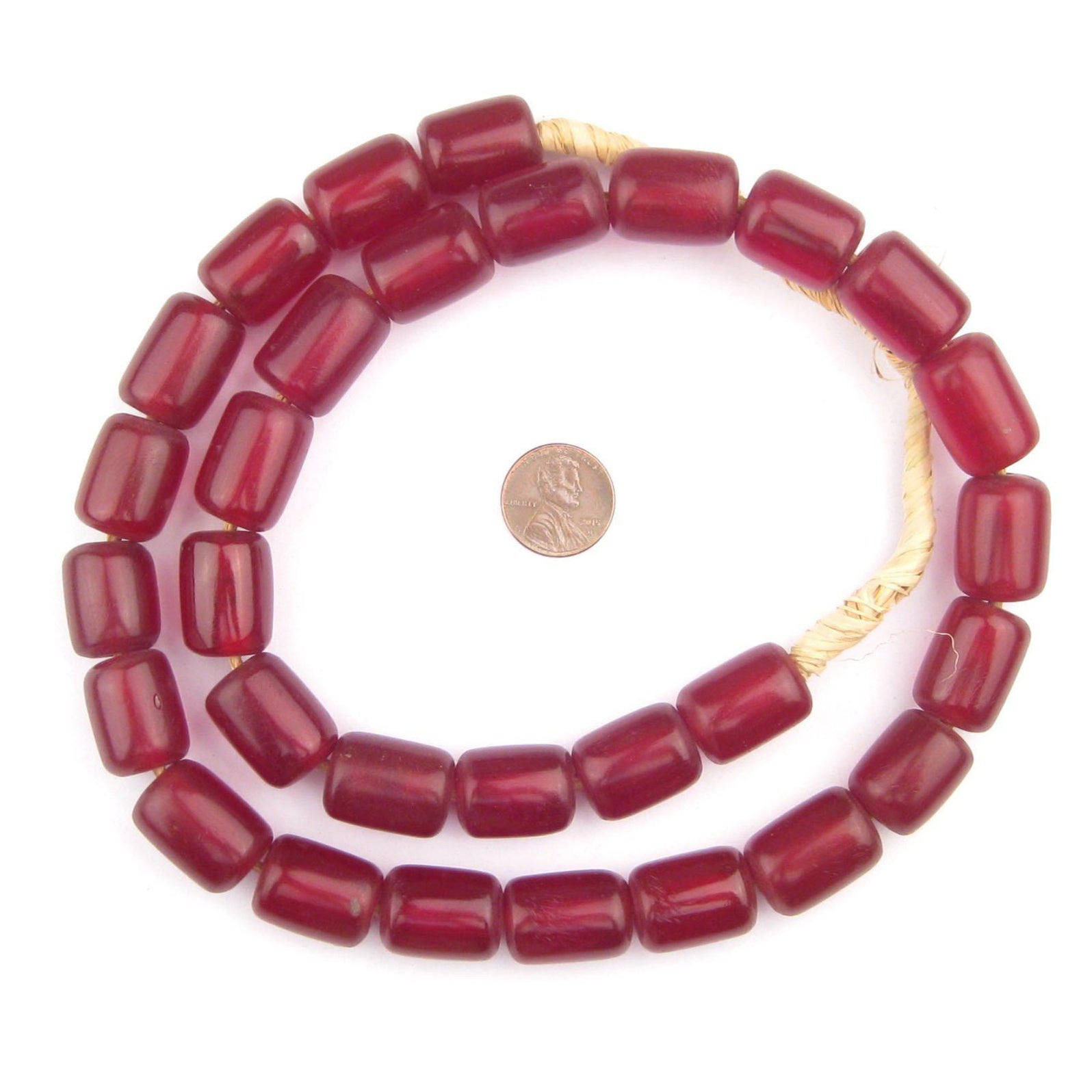 Cylindrical Cherry Amber Resin Beads (20x15mm) — The Bead Chest