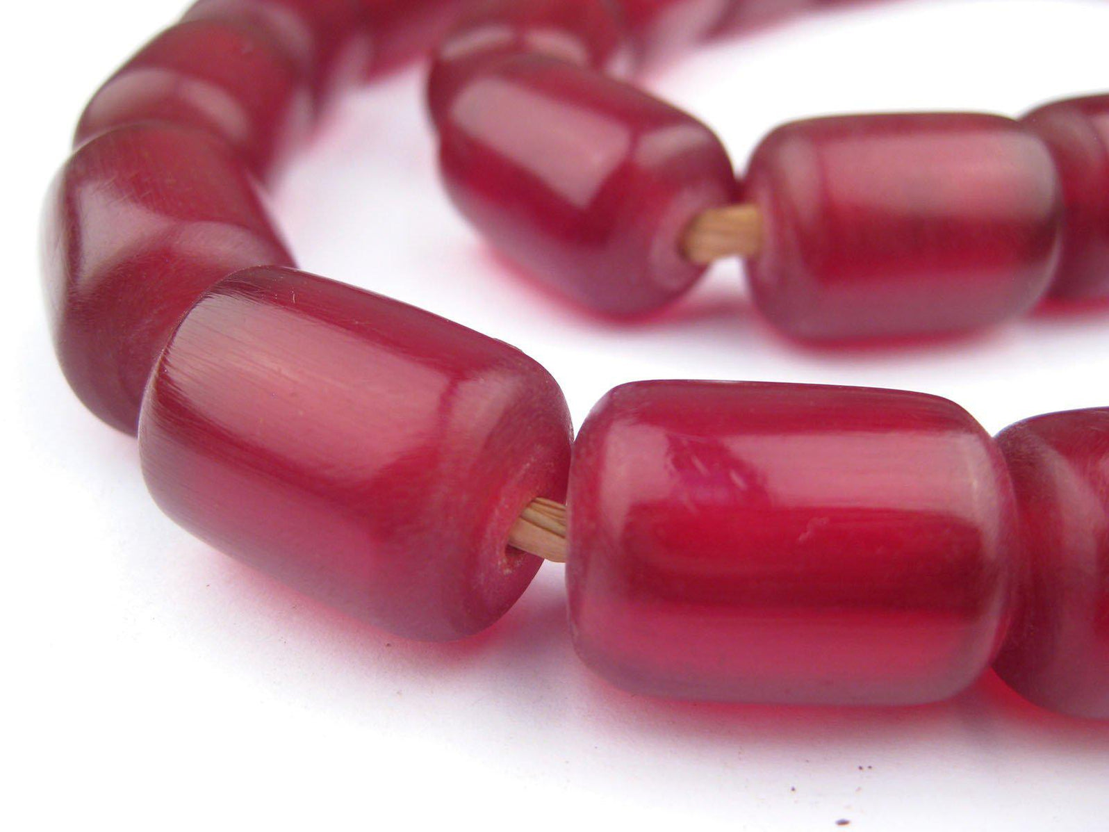 Cylindrical Cherry Amber Resin Beads (20x15mm) — The Bead Chest