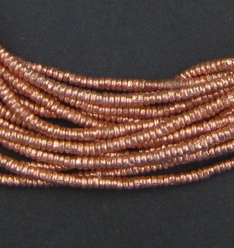 Copper Heishi Beads - Full Strand Ethiopian Metal Spacers for Jewelry  Making - The Bead Chest (3mm)