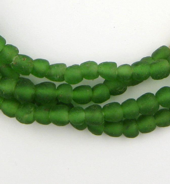 Green Recycled Glass Beads (7mm) - The Bead Chest