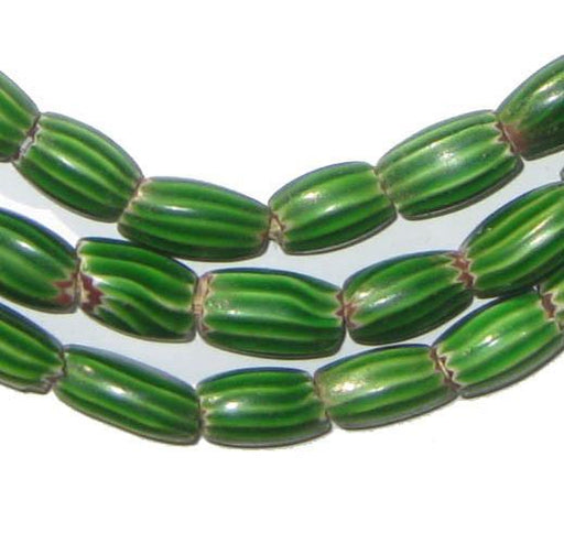 Striped Watermelon Chevron Beads (Long Strand) - The Bead Chest