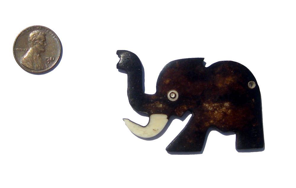 African Elephant Batik Bone Pendant - The Bead Chest