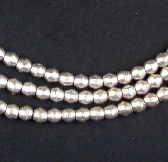 Ethiopian White Metal Bicone Beads (4x4mm) — The Bead Chest