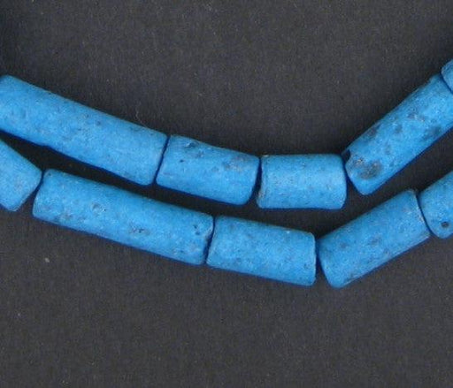 Turquoise Moroccan Pottery Beads (Cylinder) - The Bead Chest