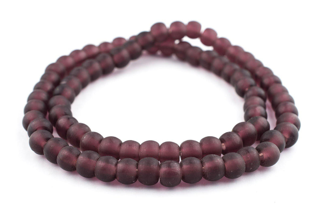 Smooth Purple Recycled Glass Beads (11mm) - The Bead Chest