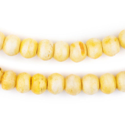 Yellow Rustic Bone Mala Beads (10mm) - The Bead Chest