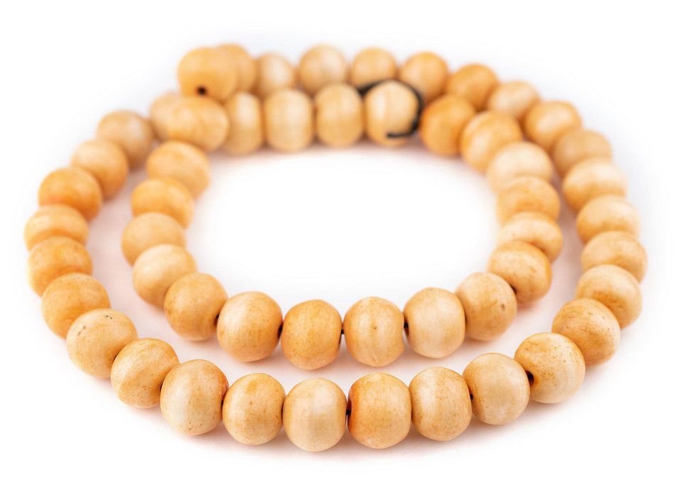 Orange Rustic Bone Beads (14mm) - The Bead Chest