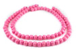 Neon Pink Round Natural Wood Beads (10mm) - The Bead Chest