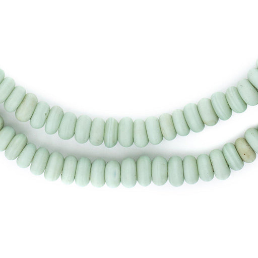 Matte Pastel Green Java Glass Donut Beads (6mm) - The Bead Chest