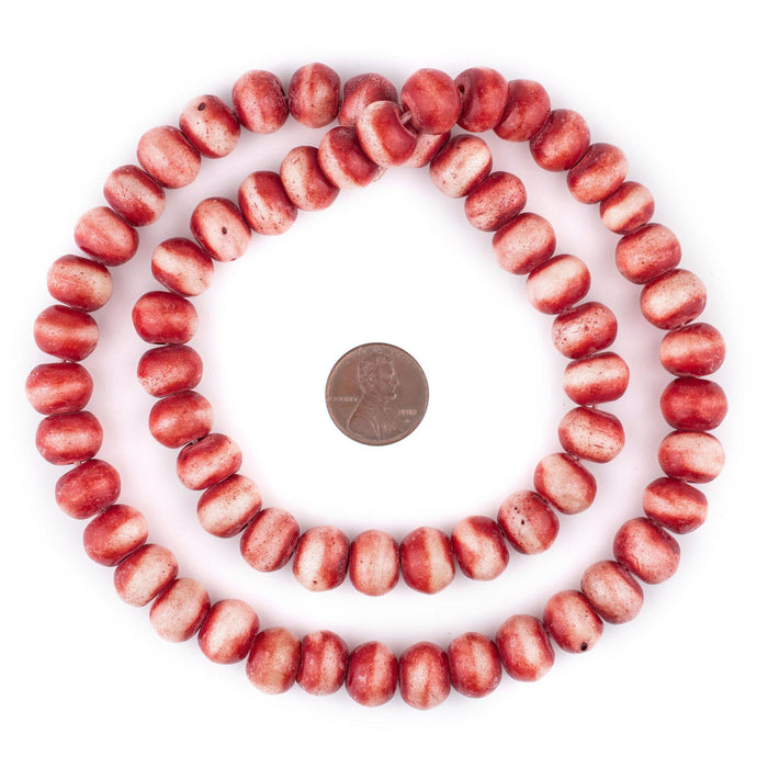 Red Rustic Bone Beads (12mm) - The Bead Chest