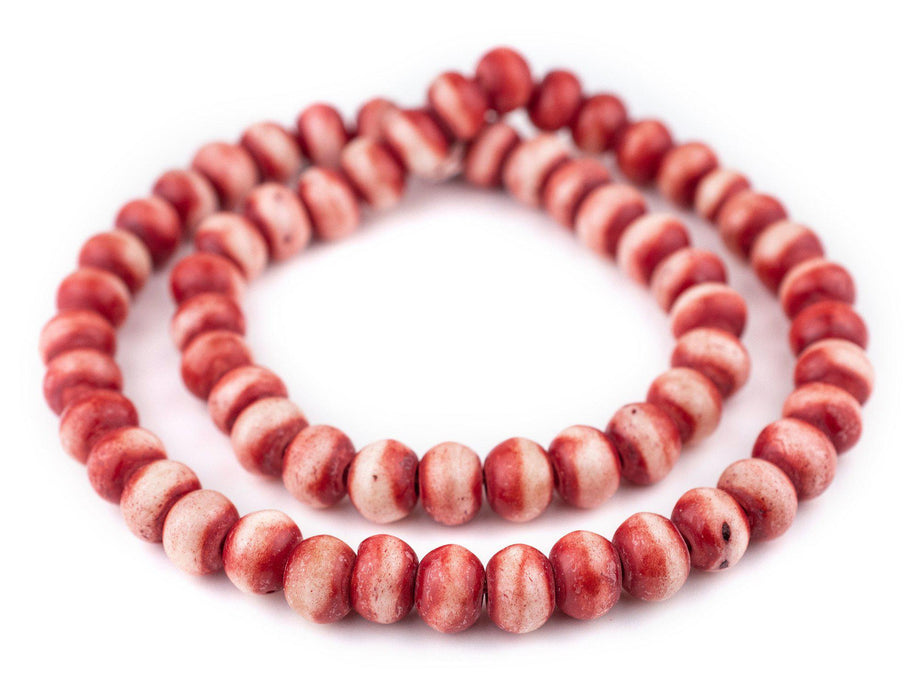 Red Rustic Bone Beads (12mm) - The Bead Chest