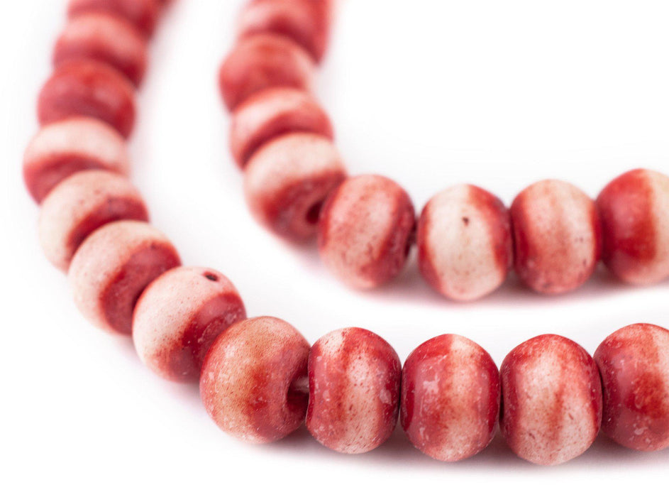 Red Rustic Bone Beads (12mm) - The Bead Chest