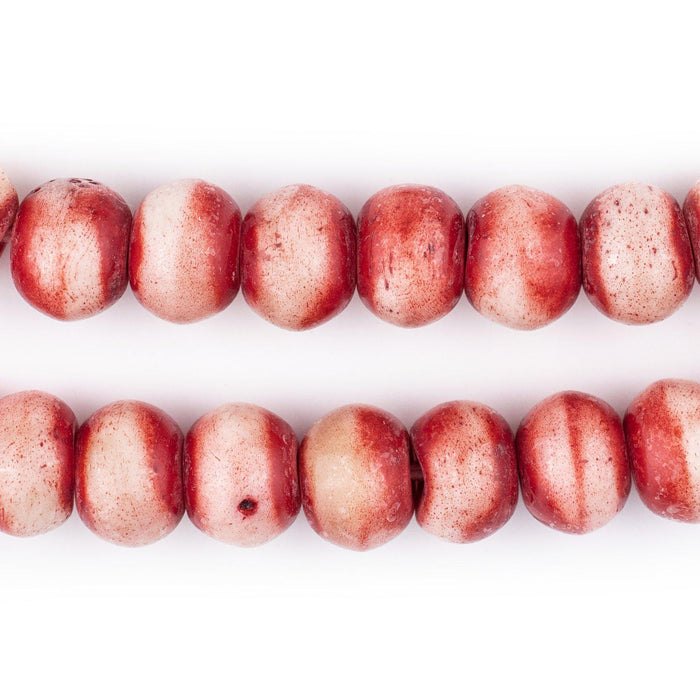 Red Rustic Bone Beads (12mm) - The Bead Chest