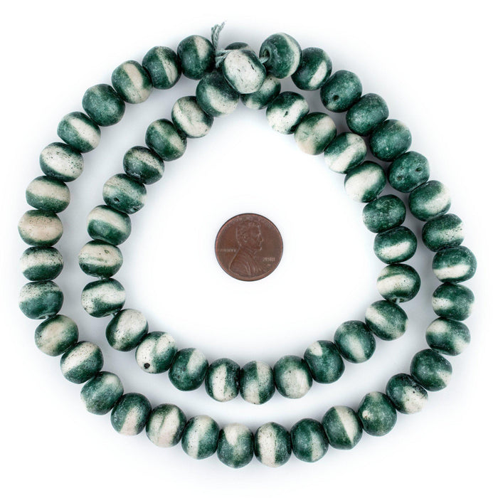 Green Rustic Bone Beads (12mm) - The Bead Chest