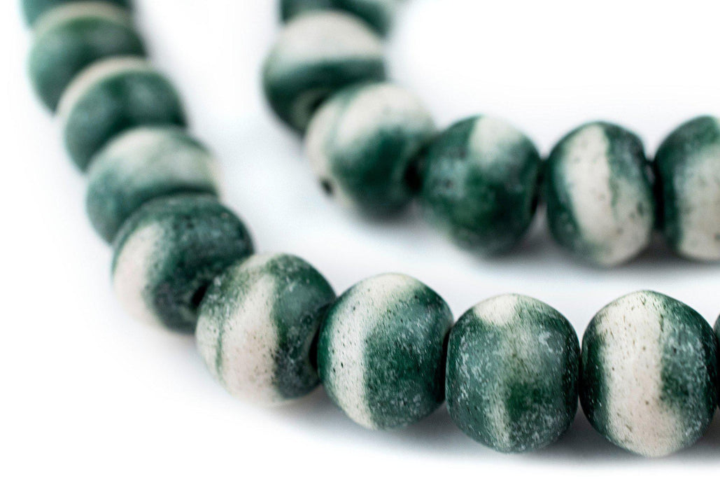 Green Rustic Bone Beads (12mm) - The Bead Chest