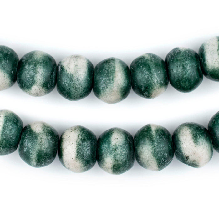 Green Rustic Bone Beads (12mm) - The Bead Chest