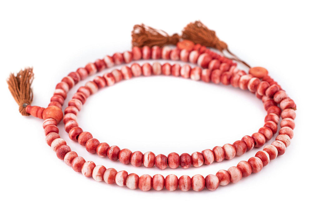 Red Rustic Bone Mala Beads (8mm) — The Bead Chest