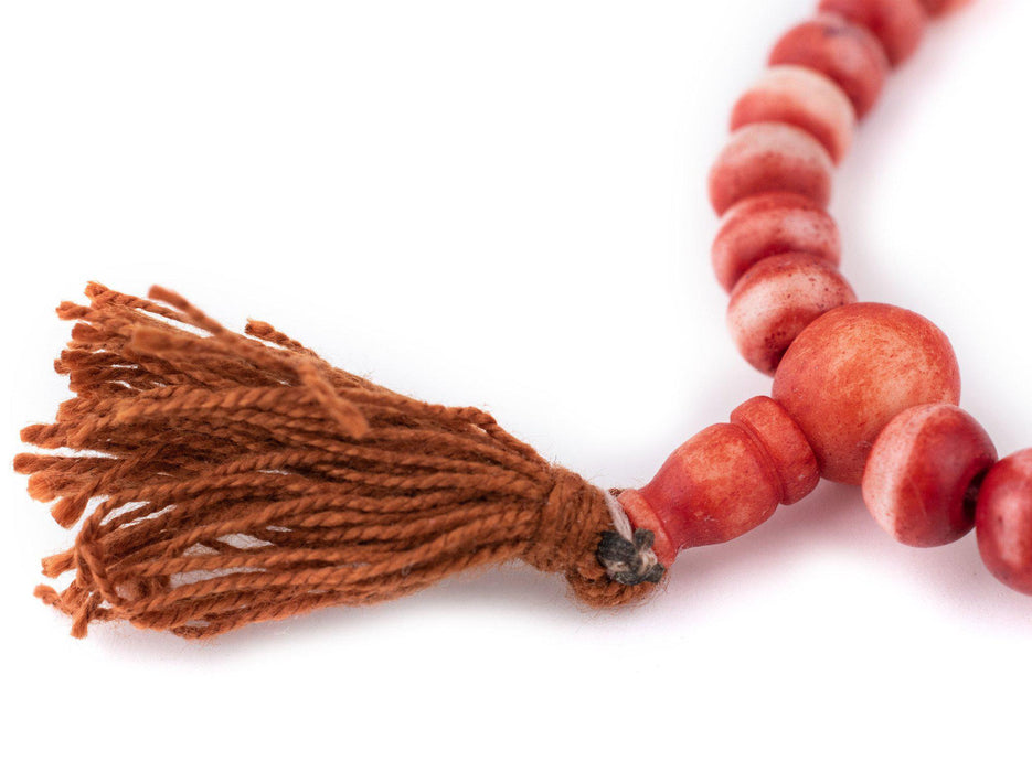 Red Rustic Bone Mala Beads (8mm) - The Bead Chest