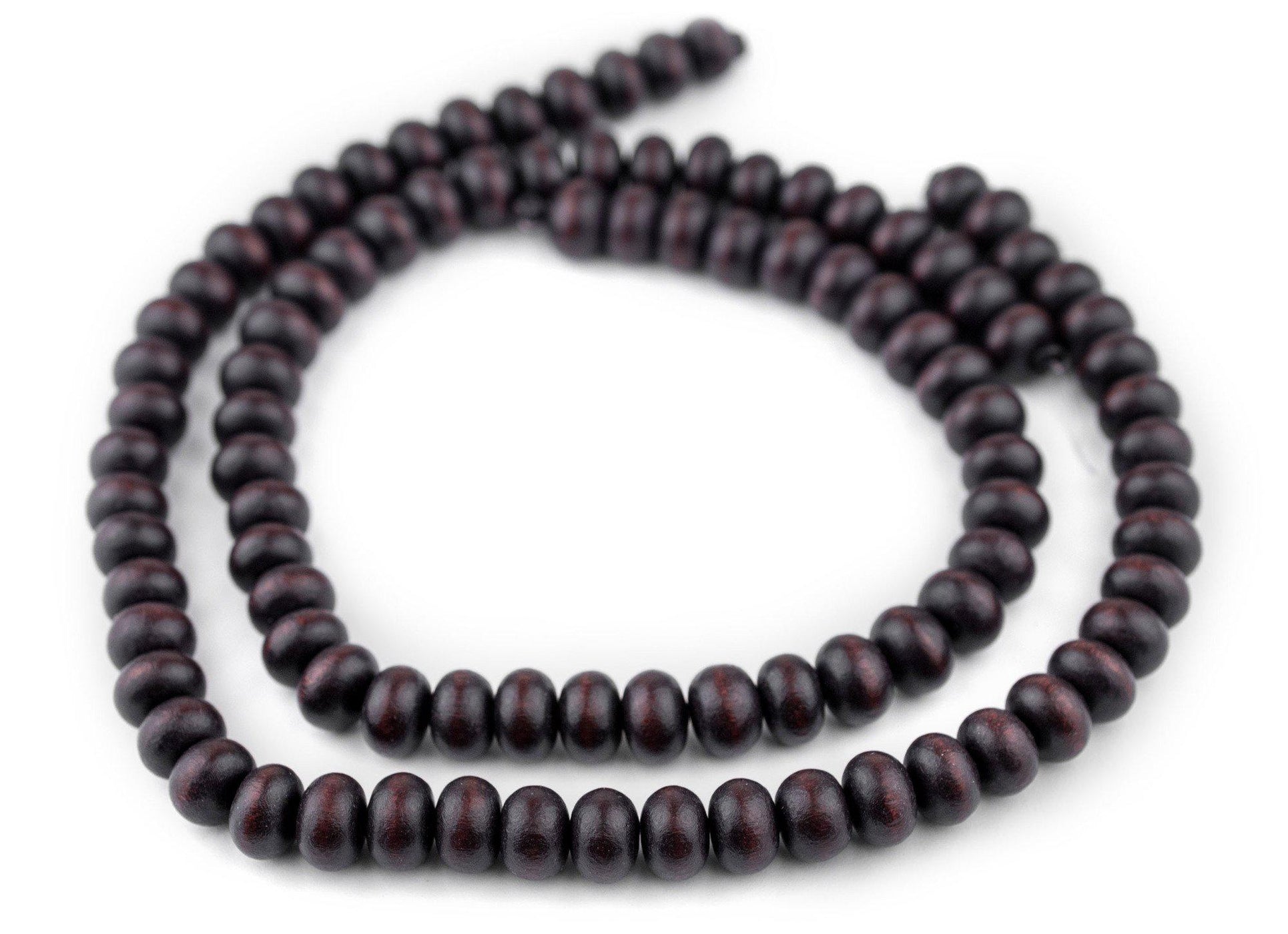 Dark Brown Abacus Natural Wood Beads (8x12mm) — The Bead Chest