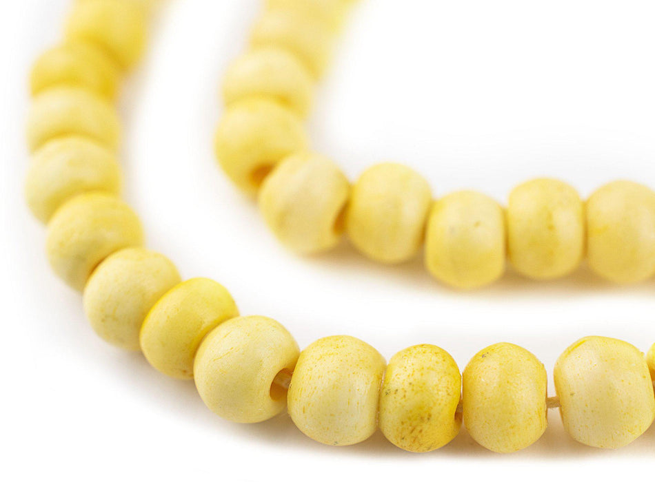 Yellow Rustic Bone Mala Beads (8mm) - The Bead Chest