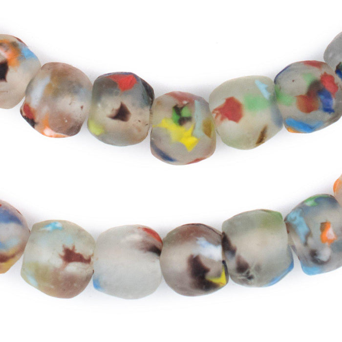 Rainbow Speckled Recycled Glass Beads (14mm) - The Bead Chest