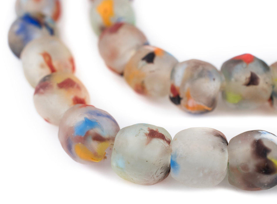 Rainbow Speckled Recycled Glass Beads (14mm) - The Bead Chest