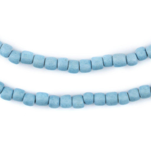 Light Blue Nugget Natural Wood Beads (5mm) - The Bead Chest