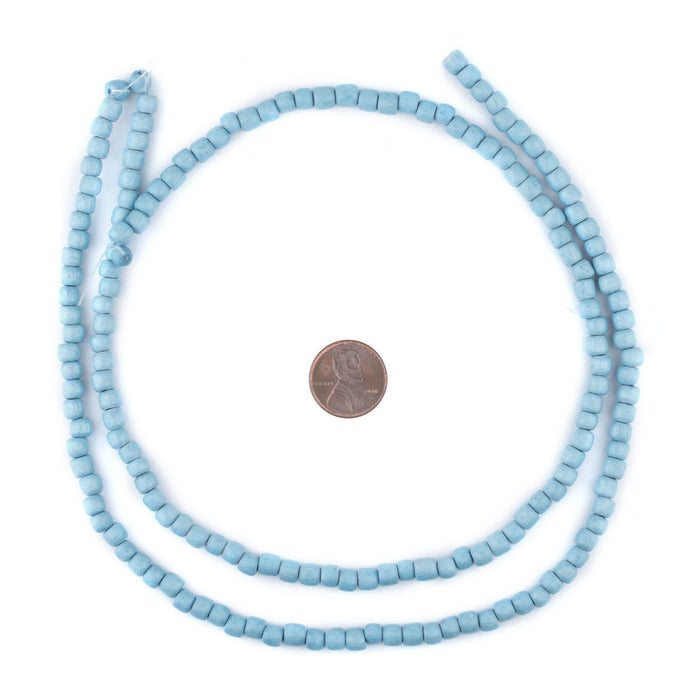 Light Blue Nugget Natural Wood Beads (5mm) - The Bead Chest