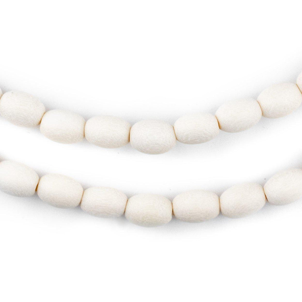 White Oval Natural Wood Beads (9x6mm) — The Bead Chest