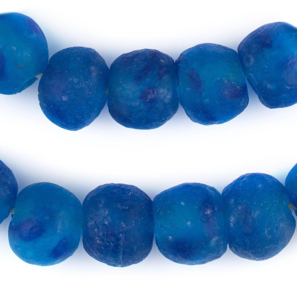 Aqua Swirl Recycled Glass Beads (18mm) — The Bead Chest