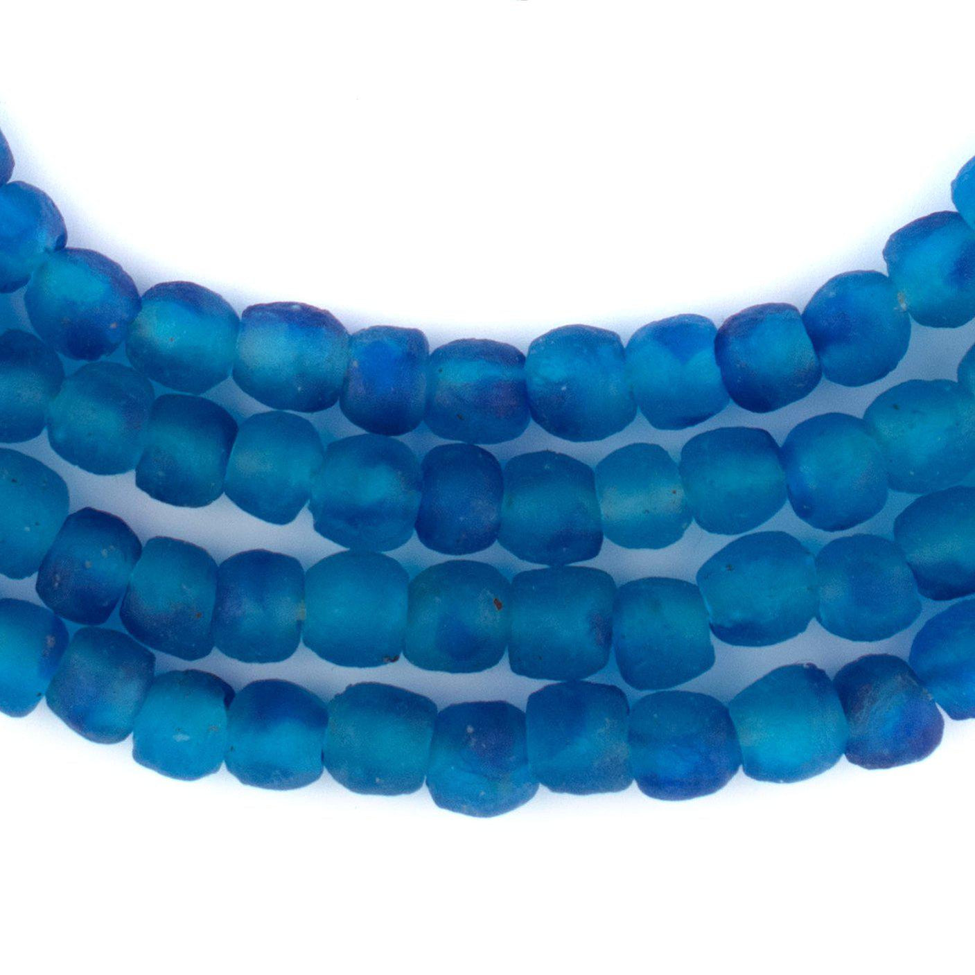 Aqua Swirl Recycled Glass Beads (7mm) — The Bead Chest