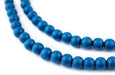 Azul Blue Round Natural Wood Beads (8mm) - The Bead Chest