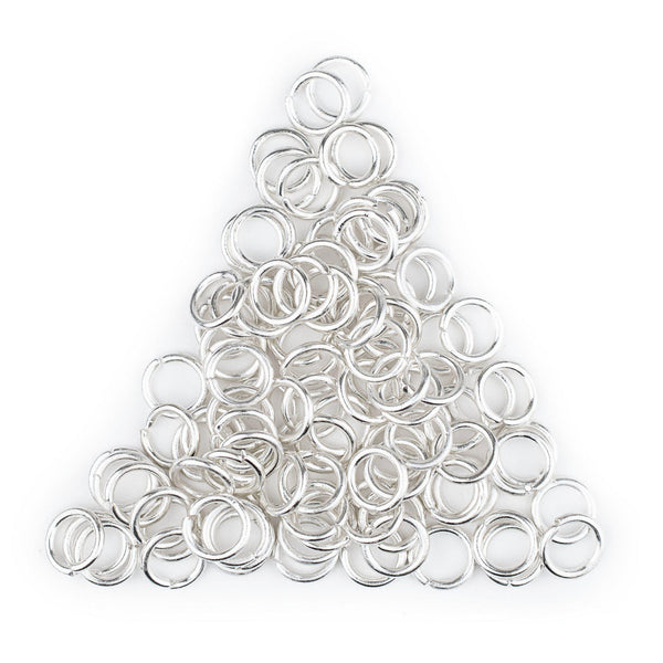 8mm Silver Round Jump Rings (approx 100 Pieces)