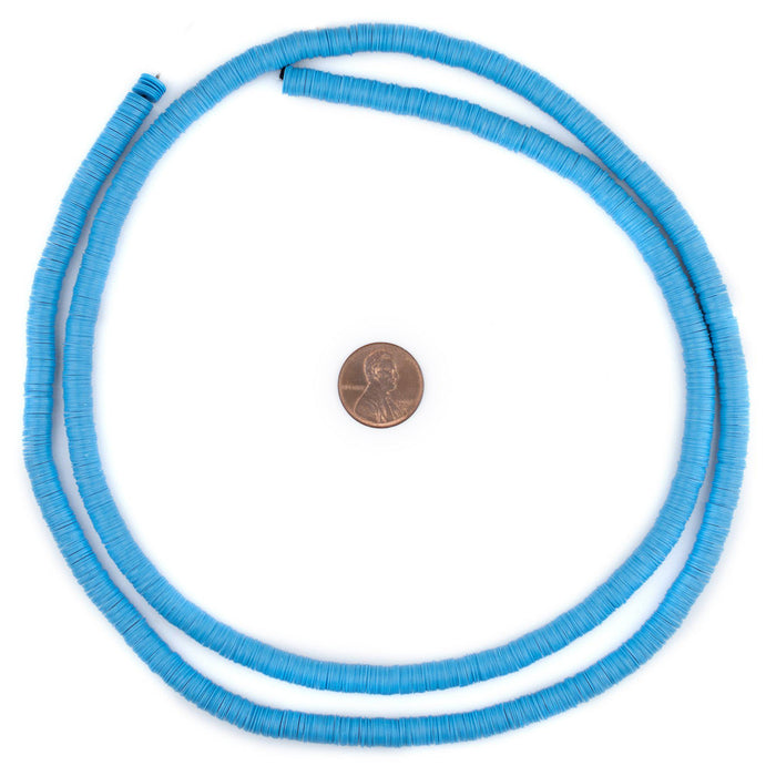 Sapphire Blue Vinyl Phono Record Beads (6mm) - The Bead Chest